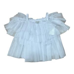 Habitual Girl White Mesh Multi Tier Cold Shoulder Tank Top 10